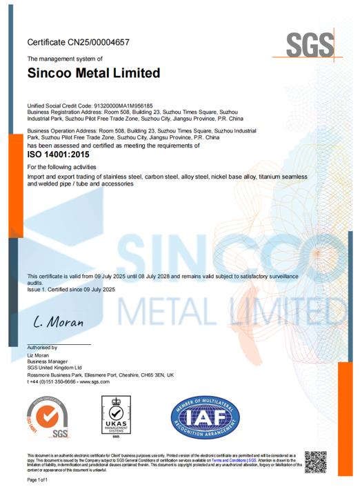 Sincoo Achieves ISO 14001:2015 and ISO 45001:2018 Certifications Sincoo Achieves ISO 14001:2015 and ISO 45001:2018 Certifications